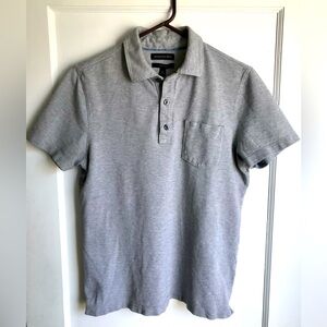 Banana Republic Mens Standard Fit Combed Cotton Gray Polo Shirt Mens Size Medium